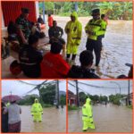 Wakapolres Bangkalan Gerak Cepat Evakuasi Warga Yang Terendam Banjir Efek Hujan Deras Di Kecamatan Arosbaya