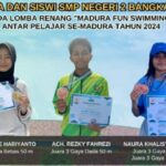 SMP Negeri 2 Bangkalan Sampaikan Selamat Pada 3 Siswa Peraih Juara Renang Fun Swimming Tingkat Madura