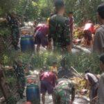 Bentuk Kepedulian, Babinsa Koramil0829-18/Kokop Bantu Pengecoran Jembatan Antar Kampung