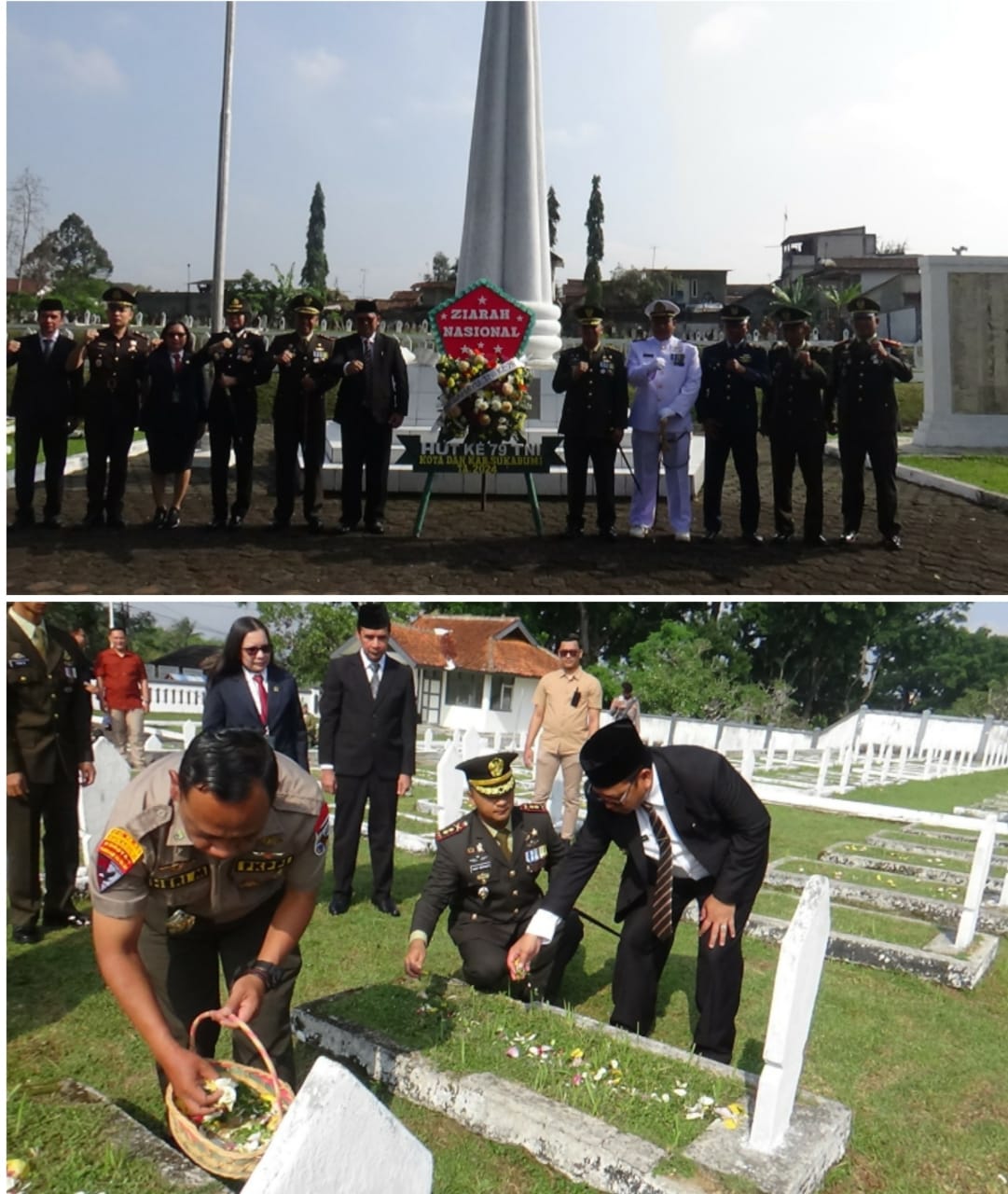 Kodim 0607/ Kota Sukabumi Gelar Upacara Ziarah Nasional Peringatan HUT TNI Ke-79