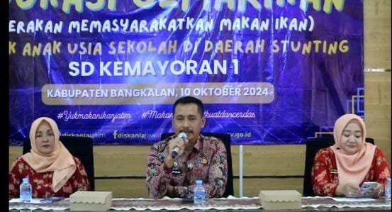 Dinas Perikanan Sosialisasikan Gemar Makan Ikan ke Siswa di Bangkalan