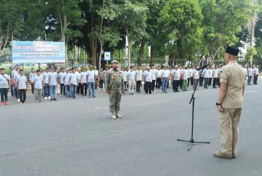 Pj Bupati Bangkalan Berikan Arahan pada Para Linmas Pengamanan Pilkada