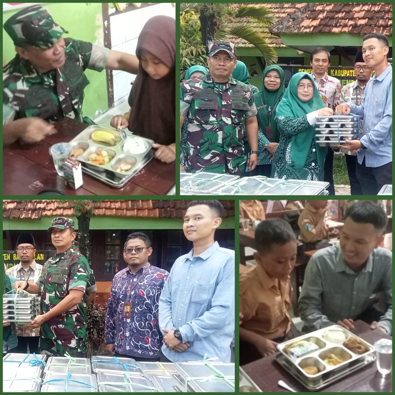 Badan Gizi Nasional Bersama Kodim 0829/Bangkalan, Simulasikan Makan Gratis di UPTD SDN Kraton 01 Bangkalan