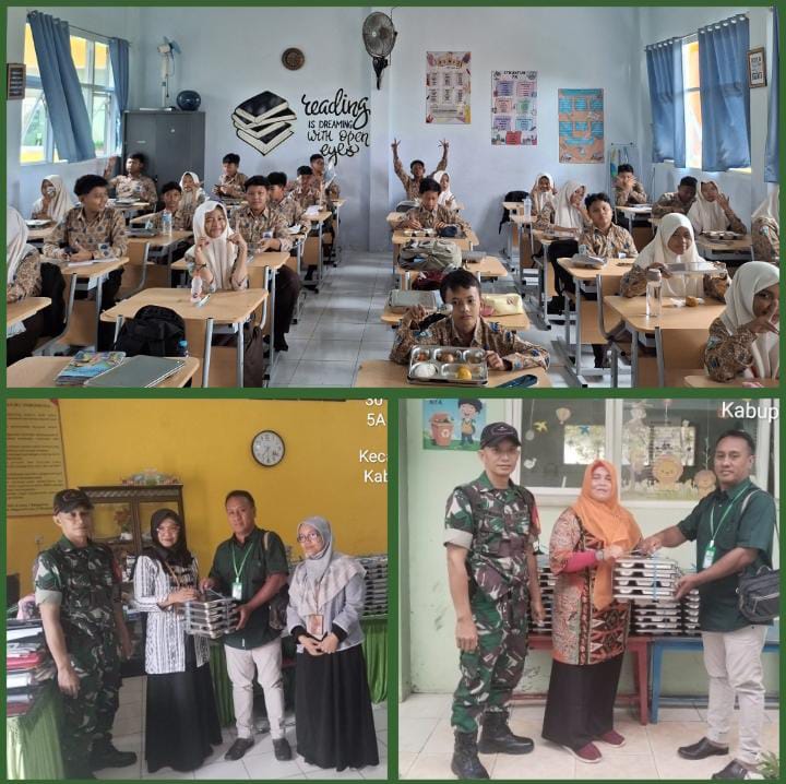 Babinsa Koramil 0829-01 Kota Bangkalan Dampingi Pendistribusian Makanan Bergizi Gratis untuk Pelajar