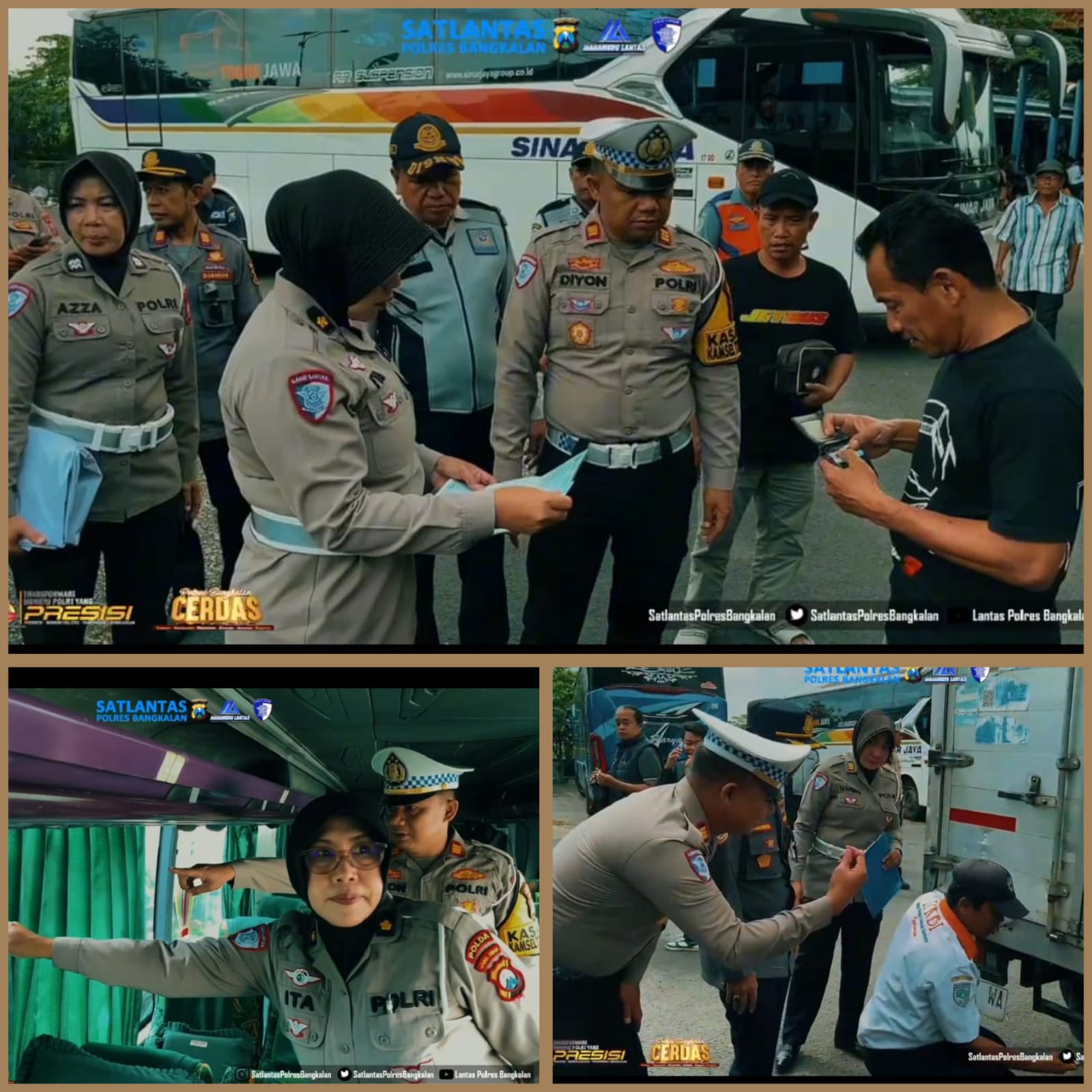 Satlantas Polres Bangkalan Lakukan Inpeksi Angkutan Umum & Orang, Demi Kenyamanan Jelang Idul Fitri 1446 H