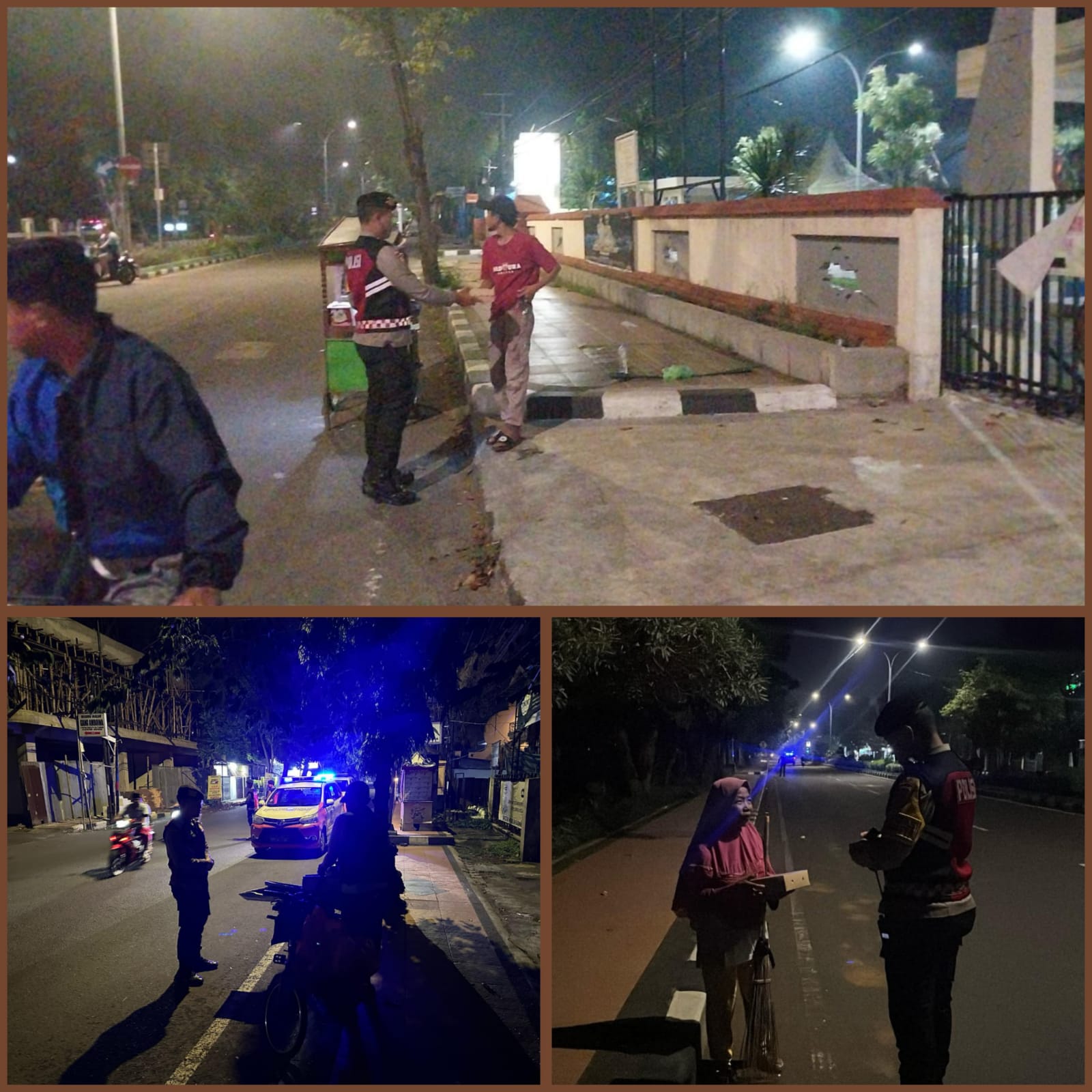 Polres Bangkalan Keliling Lakukan Patroli dan Bagikan Makan Sahur Kepada Warga di Jalan