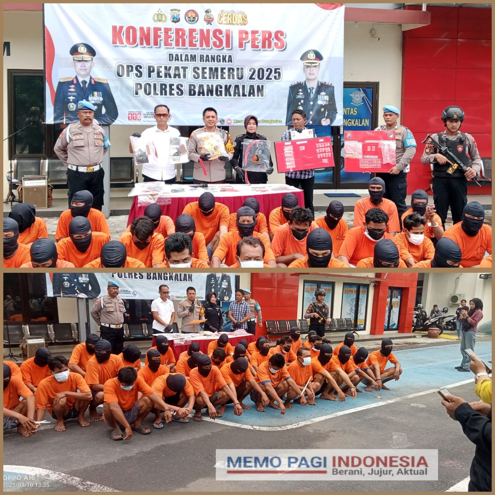Polres Bangkalan Ungkap Puluhan Kasus Kriminal dalam Operasi Pekat Semeru 2025