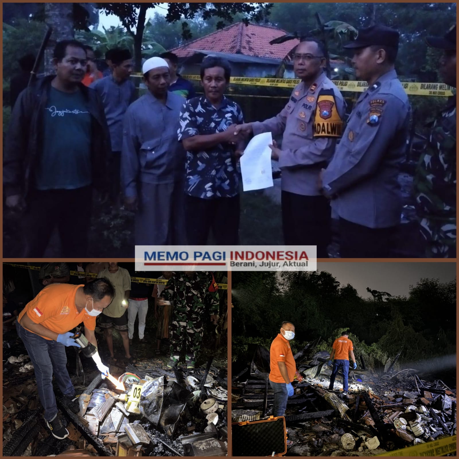 Kapolsek Kamal Langsung Evakuasi Nenek Hidup Sebatang Kara yang Jadi Korban Terbakar di Rumahnya