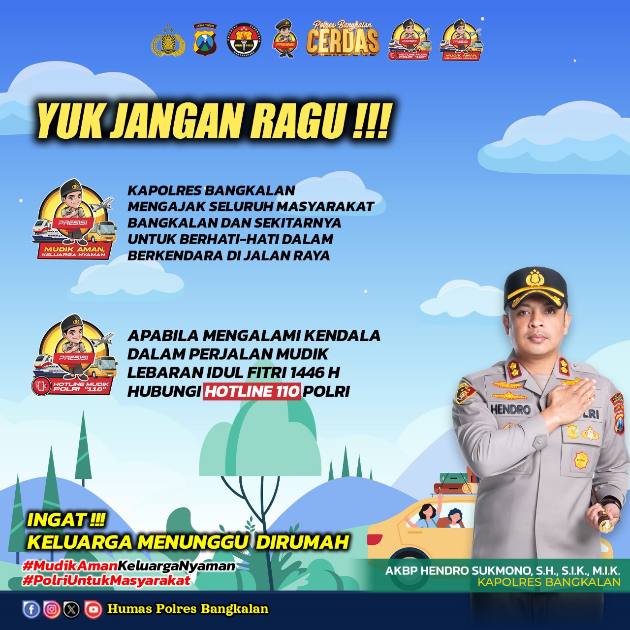 Polres Bangkalan Sosialisasikan Mudik Aman, Keluarga Nyaman, Melalui Tips Mudik Lebaran 2025