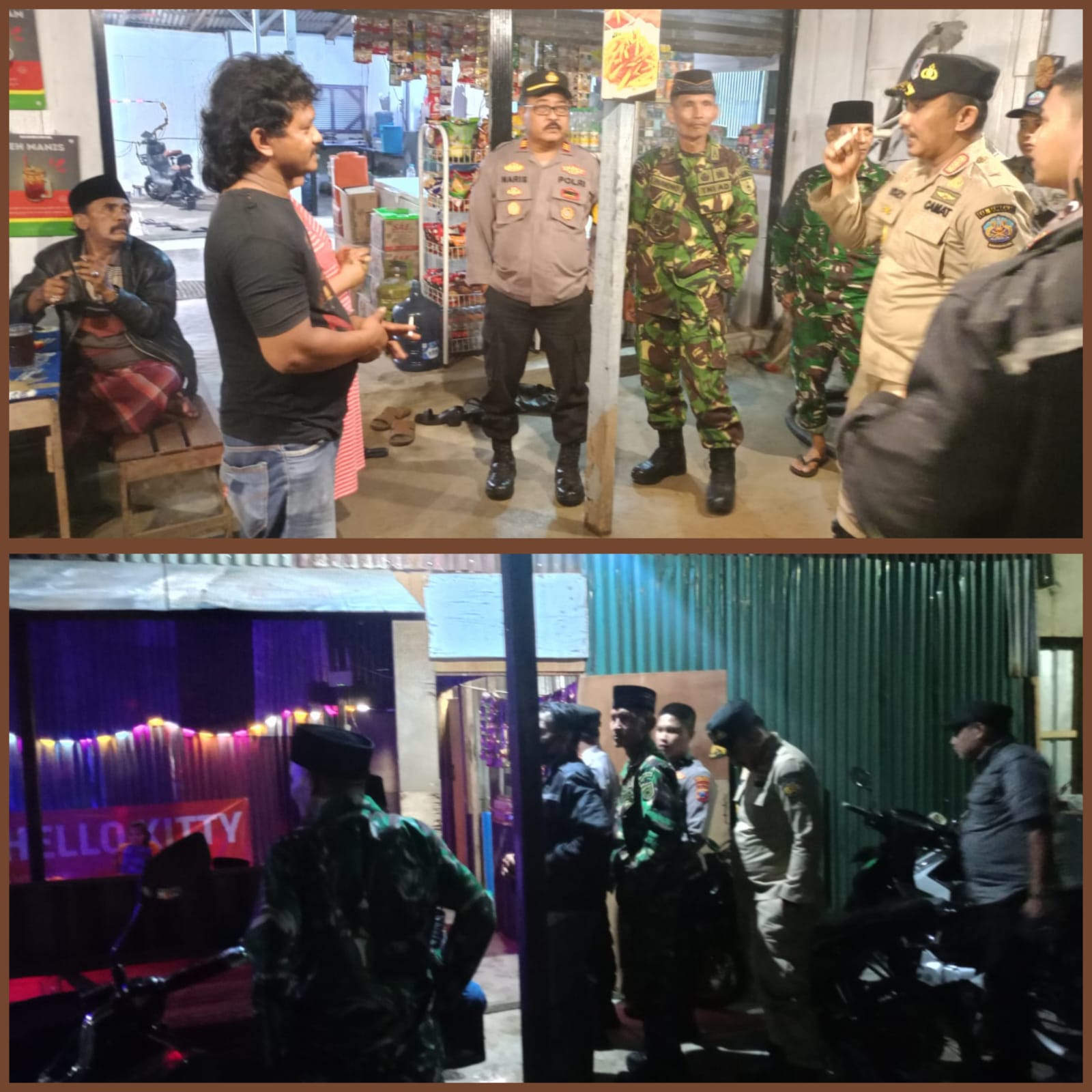 KRYD Dini Hari, Polsek Sukolilo dan Forkopimcam Lakukan Patroli Dinihari dan Awasi Miras di Sejumlah Warung