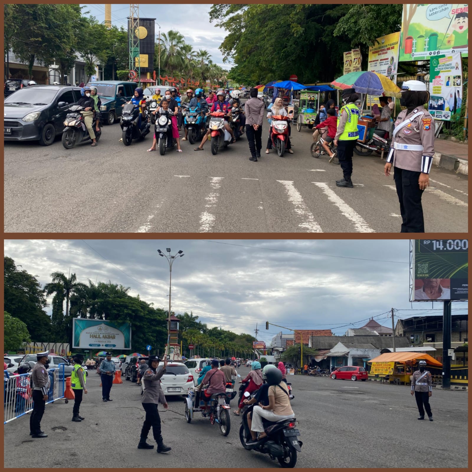 Ngabuburit Aman dan Lancar, Polwan Polres Bangkalan Terjun Langsung ke Jalan Raya