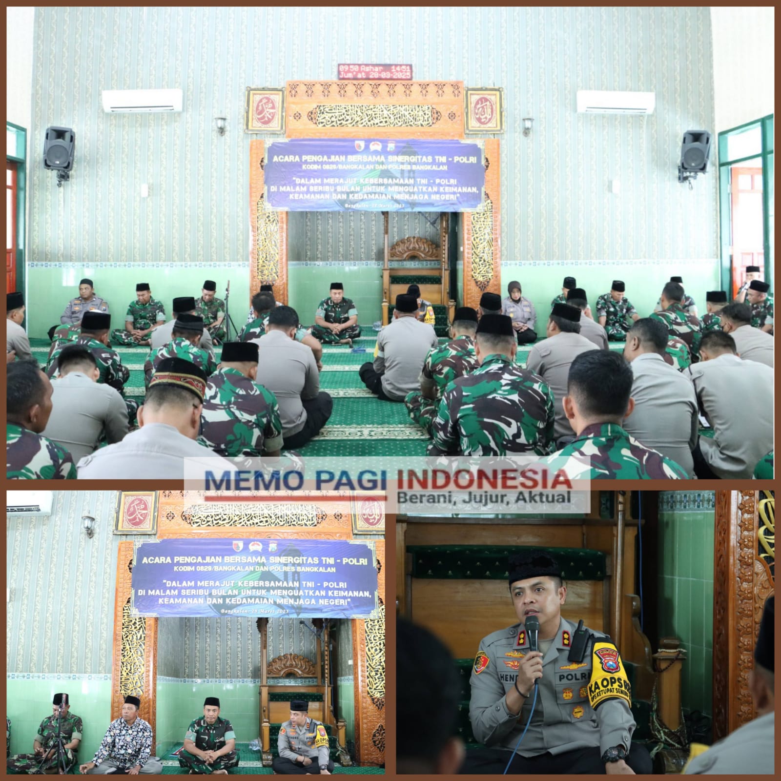 Indahnya Kebersamaan, Sinergitas Kodim 0829 dan Polres Bangkalan Gelar Pengajian Bersama di Bulan Ramadhan