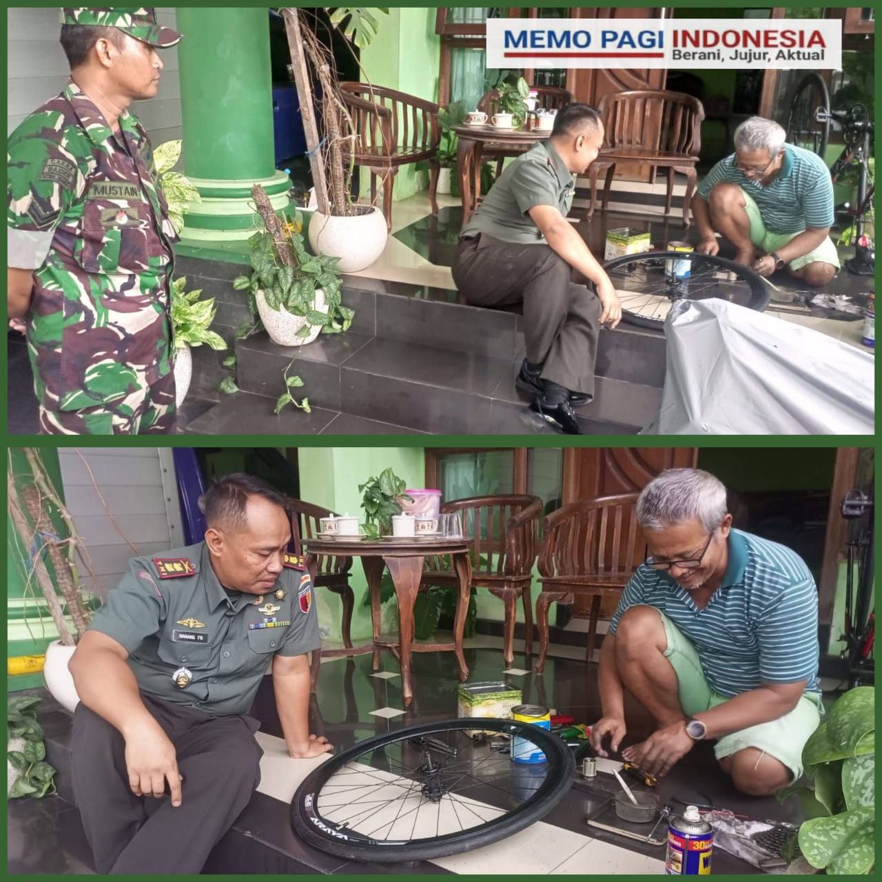 Dandim 0829/Bangkalan didampingi Babinsa Socah Anjangsana di Kediaman Tokoh Masyarakat