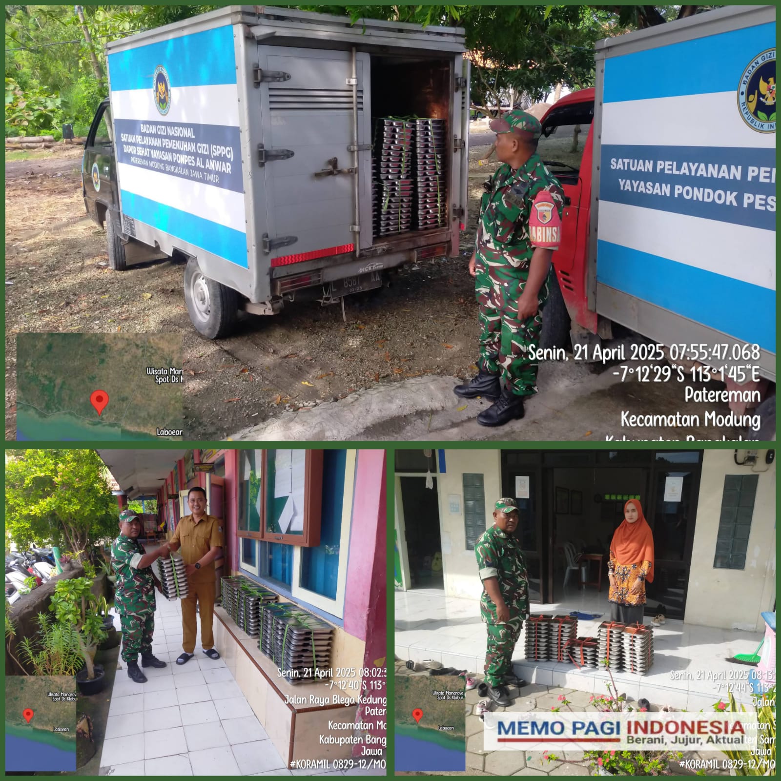 Babinsa Koramil 0829-12/Modung, dampingi Distribusi MBG