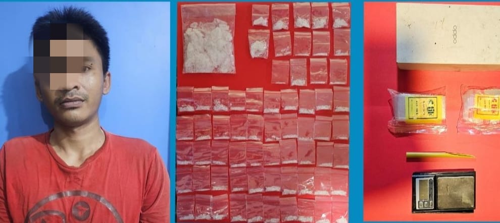 Polres Pelabuhan Tanjungperak Amankan Kurir Sabu Asal Sidoarjo 65 Poket Sabu Disita
