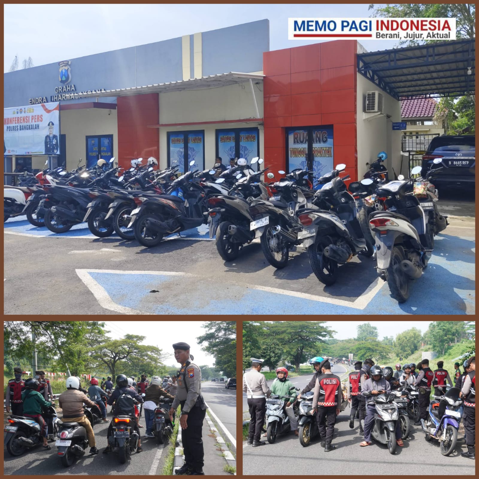 Lakukan Razia Motor Bodong di Pintu Keluar Suramadu, Polres Bangkalan Berhasil Amankan 22 Motor