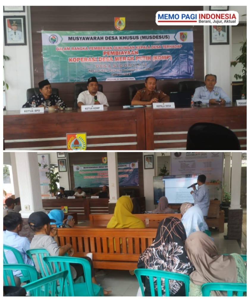 Musdesus Desa Sidomukti, Dukungan Kepala Desa untuk Koperasi Merah Putih