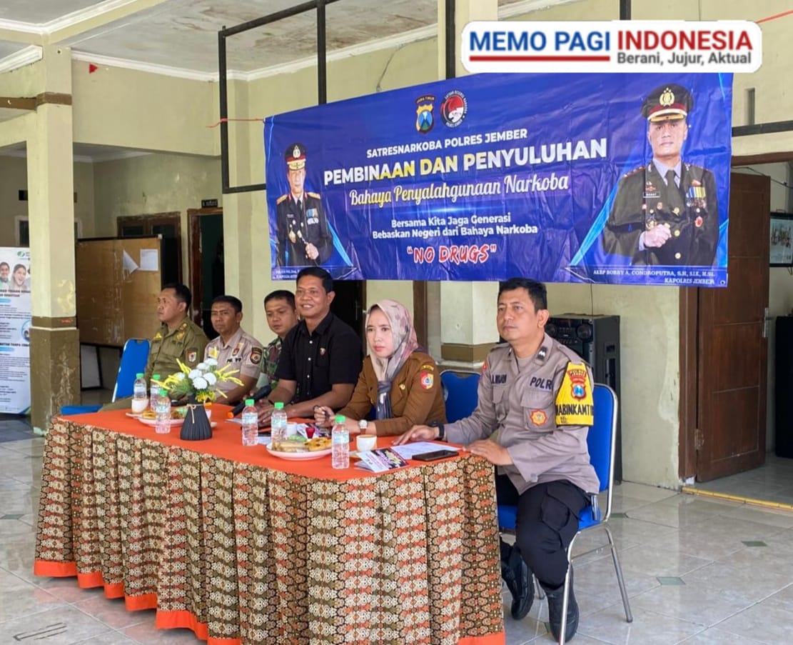 Cegah Penyalahgunaan Narkoba, Polres Jember Gelar Penyuluhan di Desa Subo
