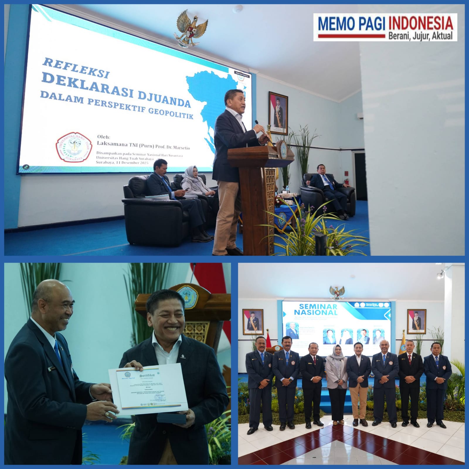 Refleksi 68 Tahun Deklarasi Djuanda, UHT Surabaya Gelar Seminar Nasional Menegakkan Kedaulatan Hukum Laut Indonesia