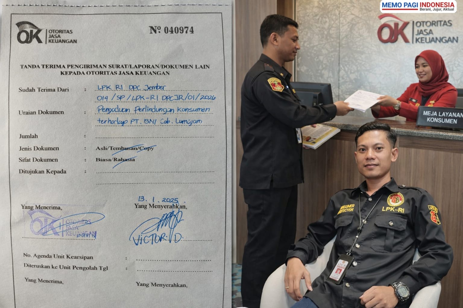 LPK-RI Jember Surati OJK Jember, Soroti Dugaan Pengabaian Perlindungan Konsumen oleh BNI Cabang Lumajang